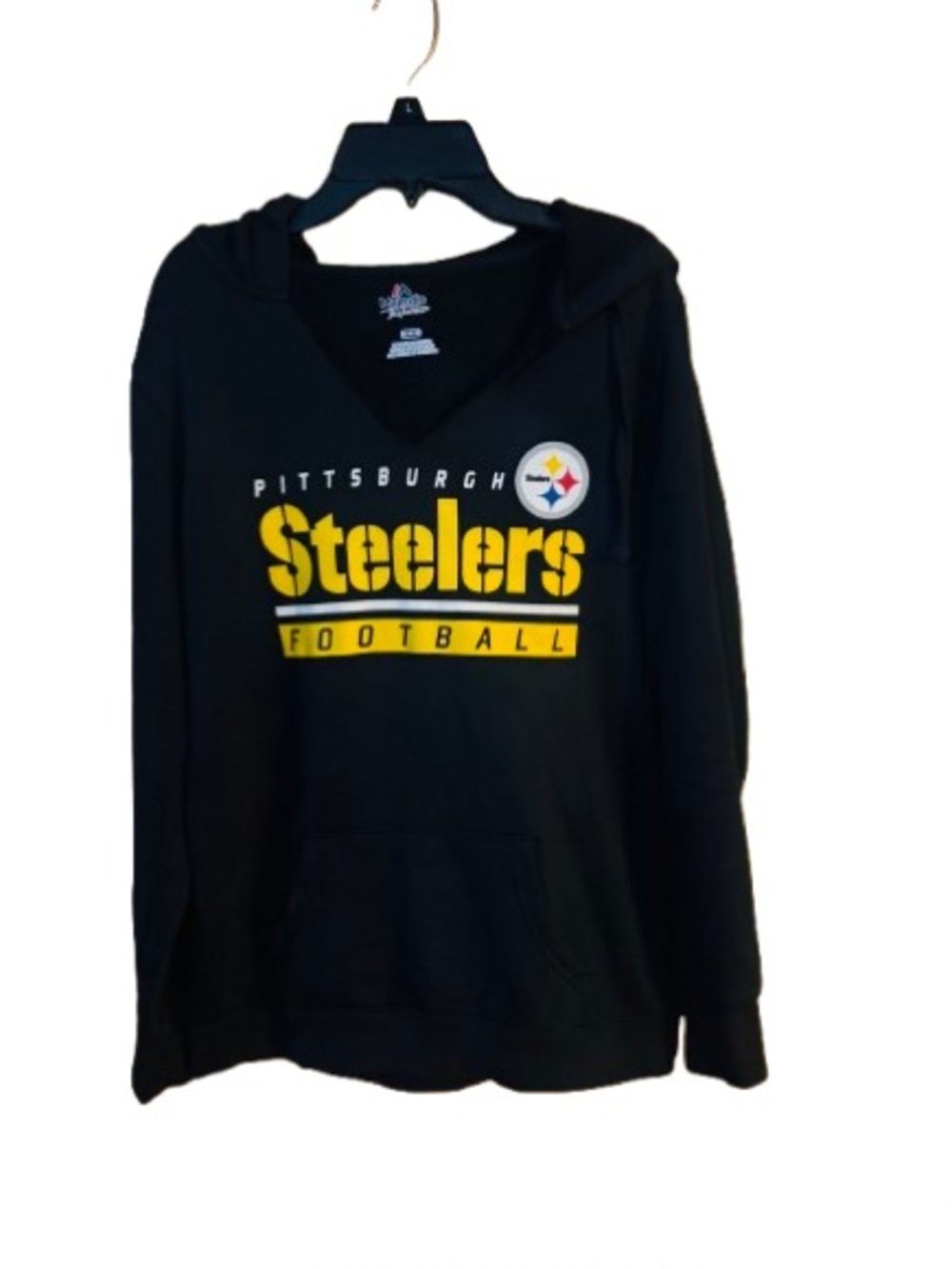 Pittsburgh Steelers Black Hoodie with Yellow Logo Men’s Medium